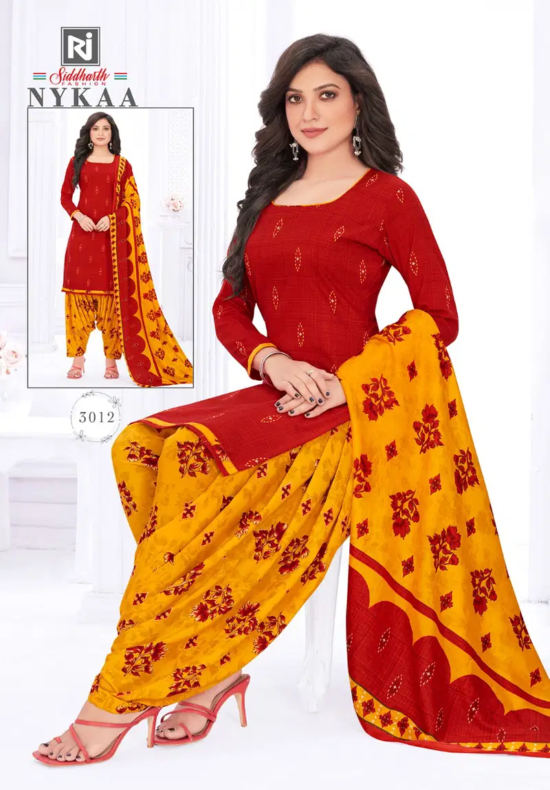 Siddharth Nykaa 3 Printed Cotton Casual Daily Wear Dress Material Collection